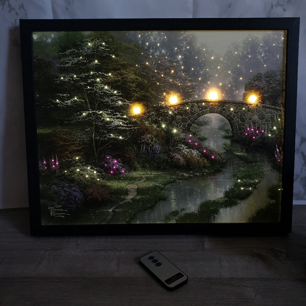 Thomas kinkade fiber optic light picture W remote - Picture 4 of 8